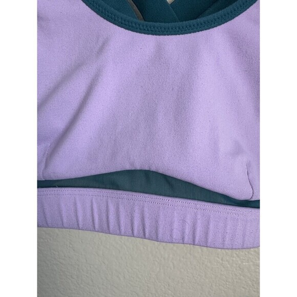 Fabletics Sports Bra Womens XXS Purple Teal Crossback Adjustable Gym Yoga - Picture 2 of 5